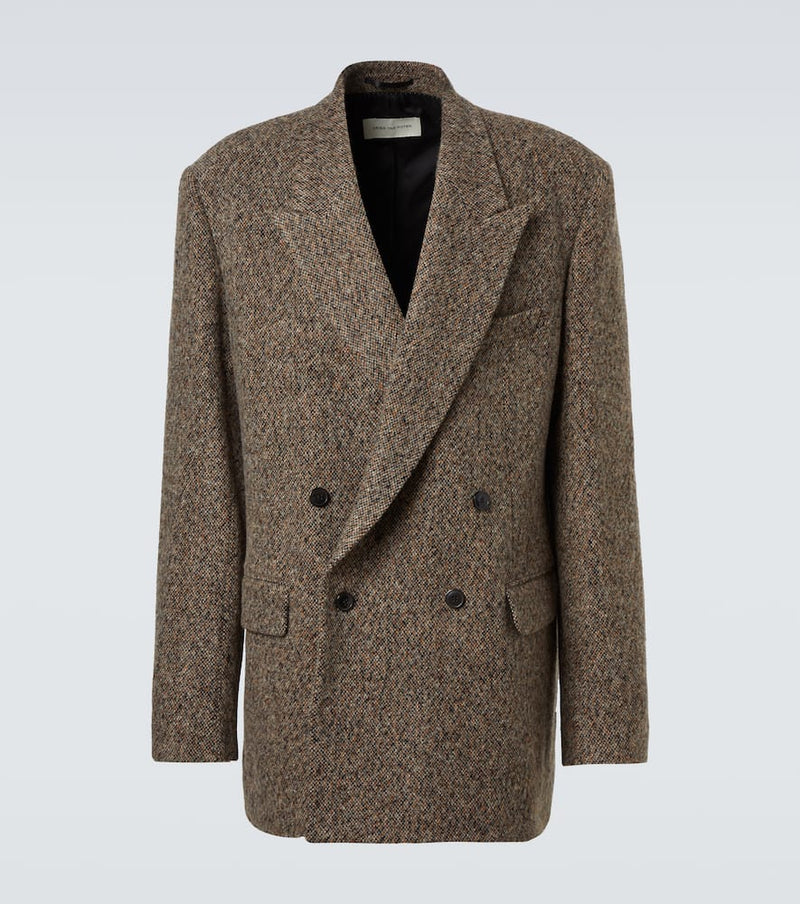 Dries Van Noten Oversized wool-blend tweed blazer