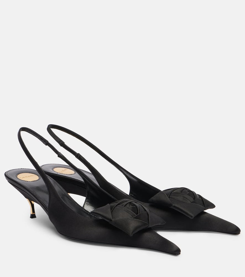 Saint Laurent Dakota 50 crepe satin slingback pumps