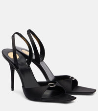 Saint Laurent Daisy 95 embellished crepe satin sandals