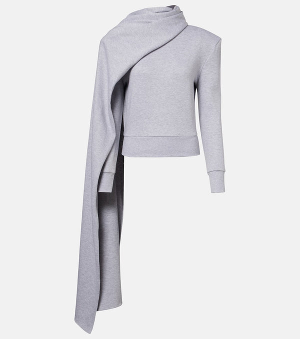 Magda Butrym Scarf-detail cotton-blend sweatshirt