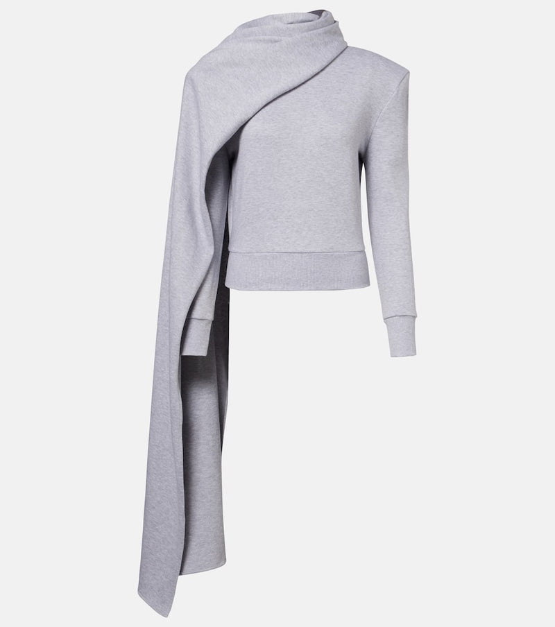 Magda Butrym Scarf-detail cotton-blend sweatshirt