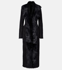 Magda Butrym Shearling-trimmed suede coat