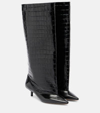 Jacquemus Tourni croc-effect leather knee-high boots
