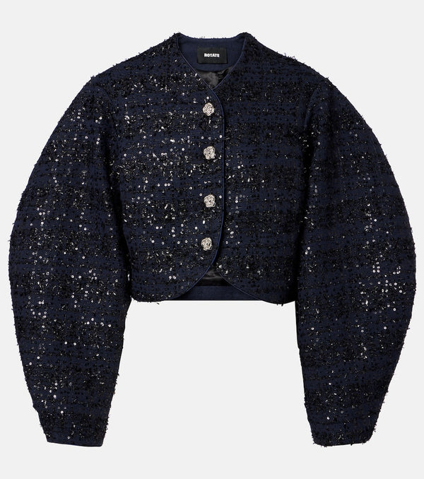 Rotate Sequined cropped boucle jacket
