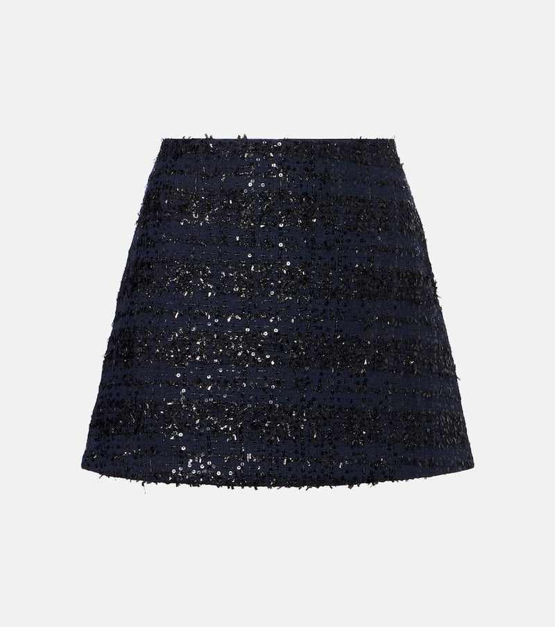 Rotate Sequined boucle miniskirt