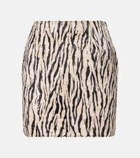 Rotate Zebra-print cotton-blend miniskirt