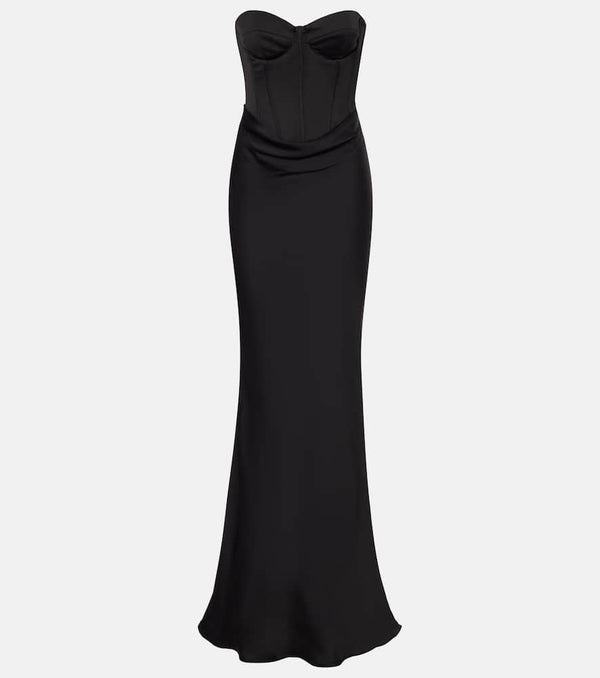 Rotate Draped satin corset gown