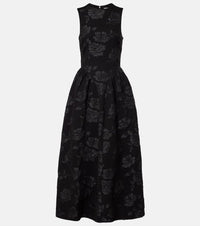 Rotate Floral jacquard midi dress