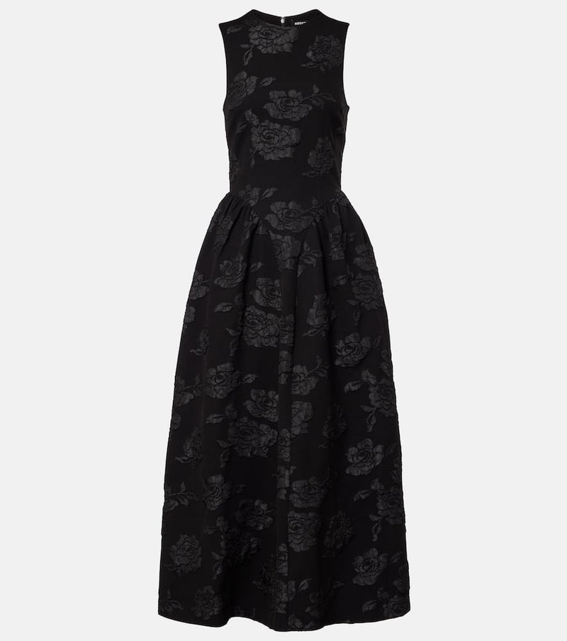 Rotate Floral jacquard midi dress