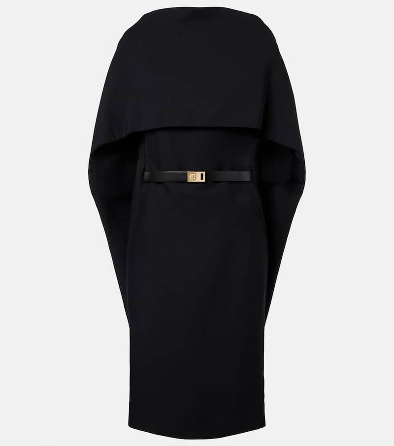 Ferragamo Belted caped midi dress