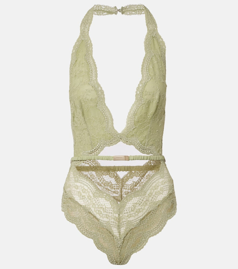 Gucci Floral lace and tulle bodysuit
