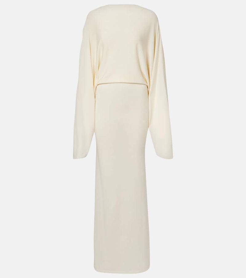 Aya Muse Open-back sheer maxi dress