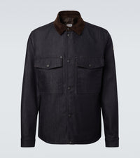 Moncler Corduroy-trimmed denim shirt jacket