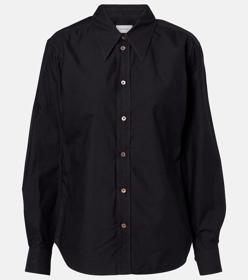Lemaire Cotton And Silk Shirt Black