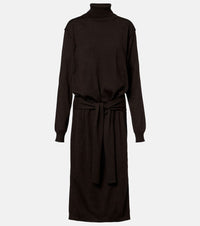 Lemaire Turtleneck wool-blend midi dress