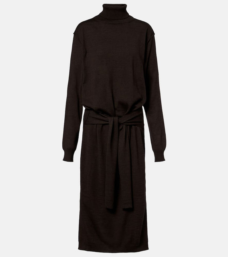 Lemaire Turtleneck wool-blend midi dress