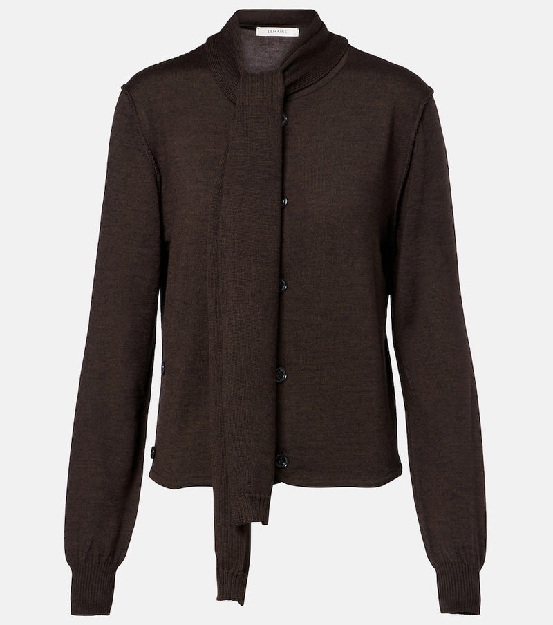 Lemaire Twisted tie-detail wool-blend cardigan
