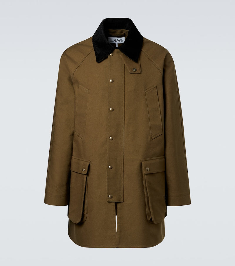 Loewe Corduroy-trimmed cotton drill coat