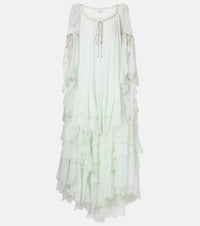 Chloe Ruffled tiered silk muslin gown