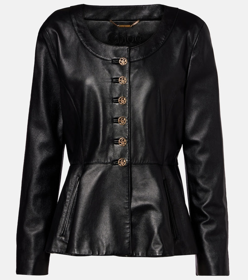 Chloe Peplum leather jacket