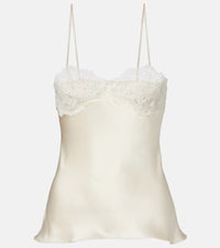 Chloe Lace-trimmed silk satin camisole