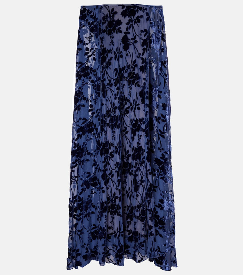 Rodarte Caped off-shoulder jacquard maxi dress