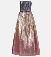 Elie Saab Ombre sequined strapless gown