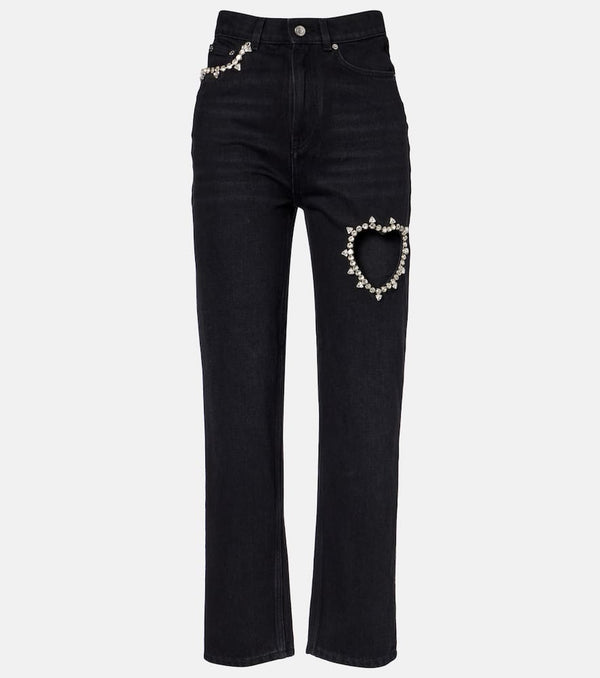 Area Crystal-embellished straight jeans