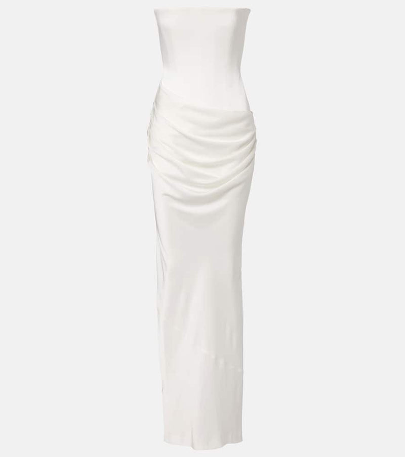 Alex Perry Bridal draped crepe satin corset gown