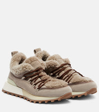 Brunello Cucinelli Shearling-lined suede sneakers