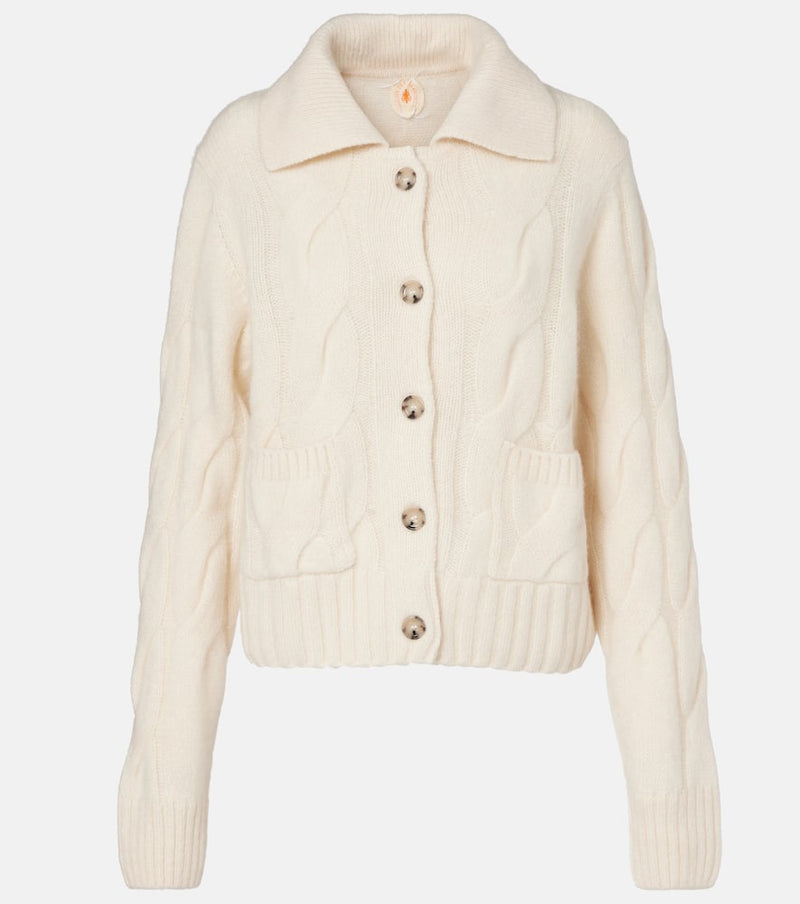 Jardin des Orangers Cable-knit cashmere and silk cardigan