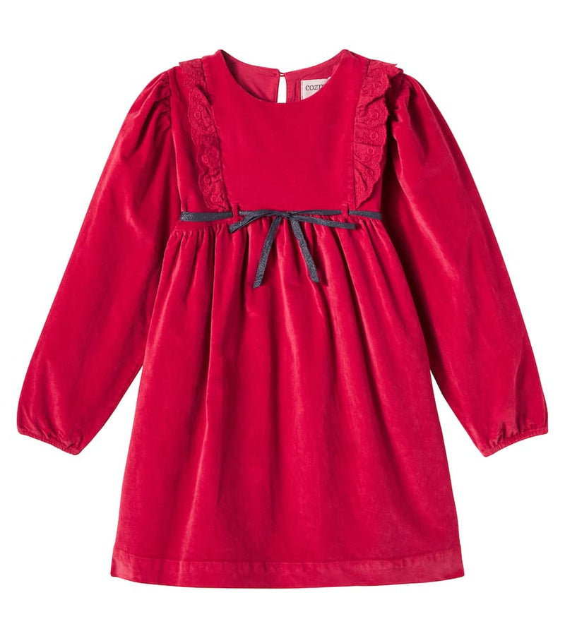 Cozmo Osaka ruffled cotton velour dress