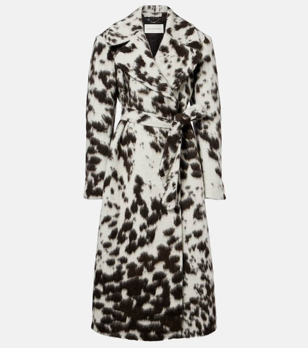 Dries Van Noten Cow-print wool and alpaca-blend coat