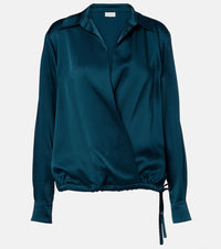 Dries Van Noten Satin wrap top