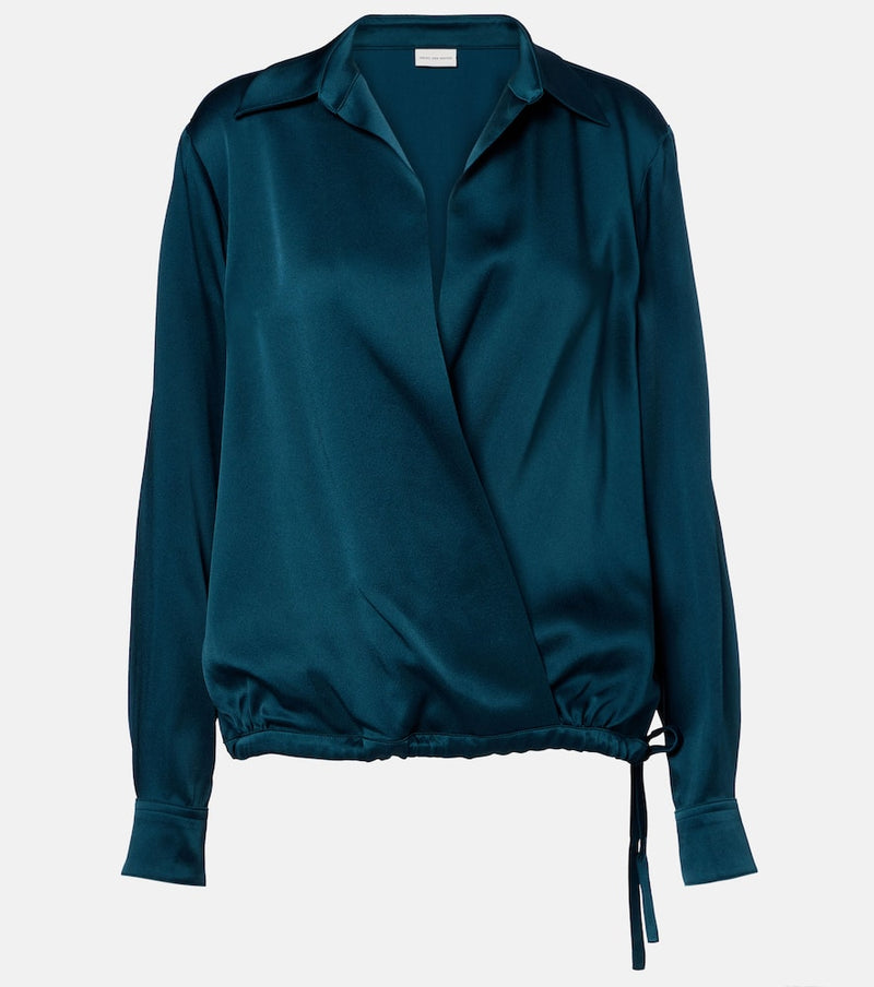 Dries Van Noten Satin wrap top