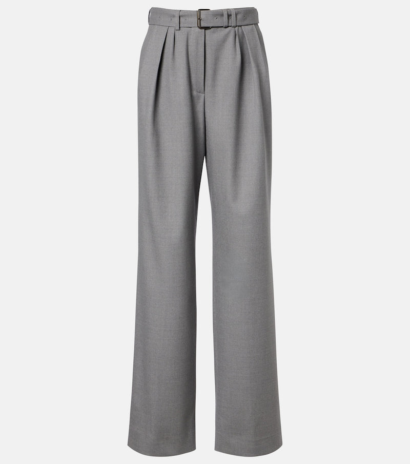 Dries Van Noten Belted wool-blend wide-leg pants