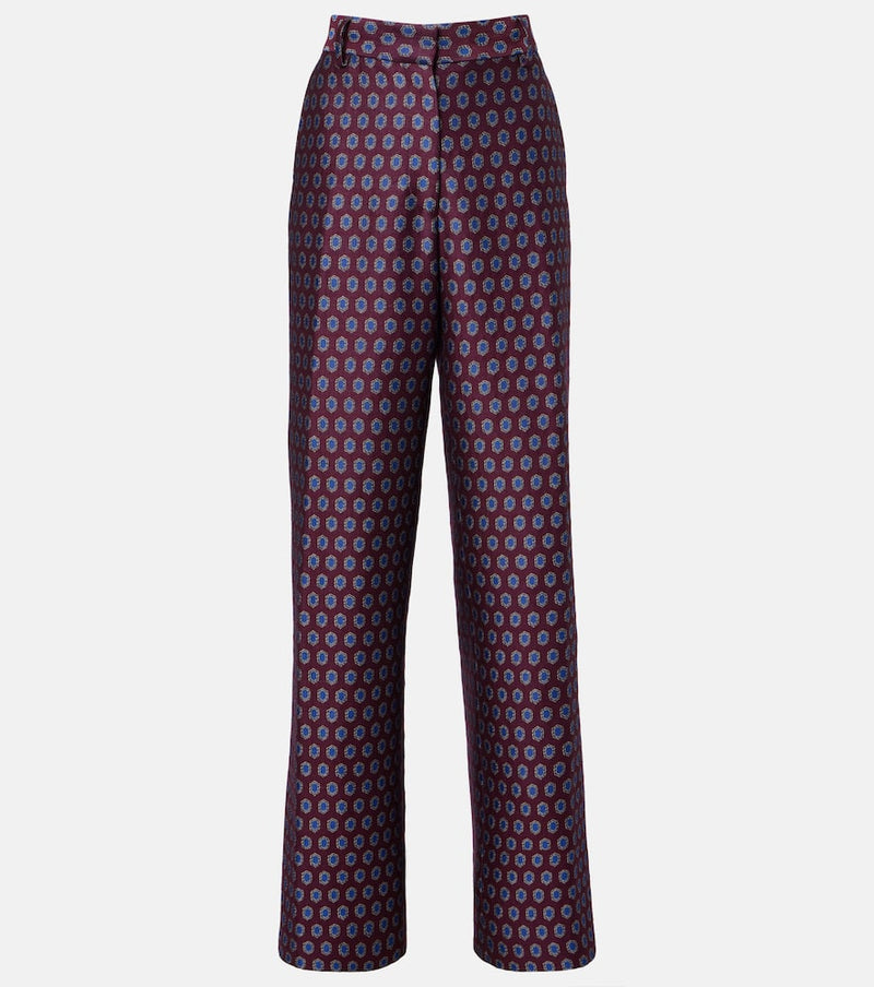 Dries Van Noten High-rise jacquard wide-leg pants