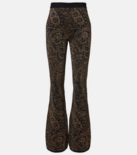 Etro Paisley wool-blend lame flared pants