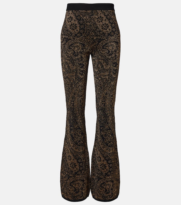 Etro Paisley wool-blend lame flared pants