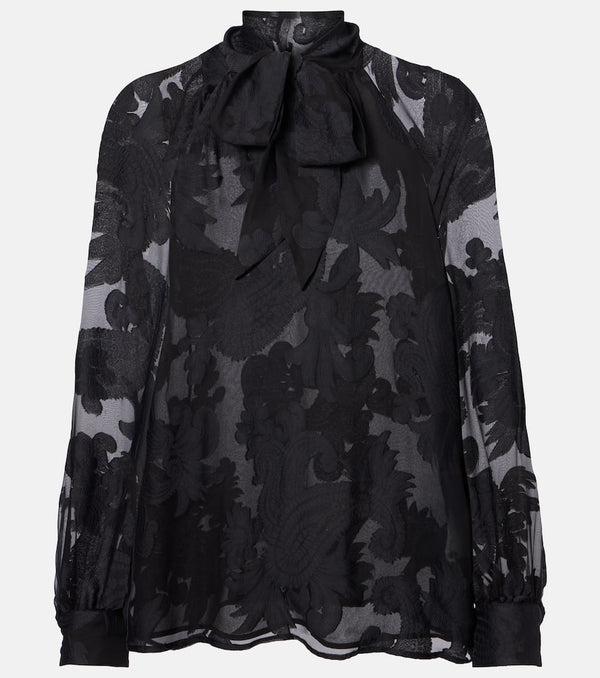 Etro Paisley tie-neck blouse