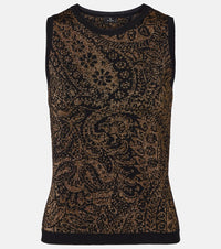 Etro Paisley wool-blend lame tank top