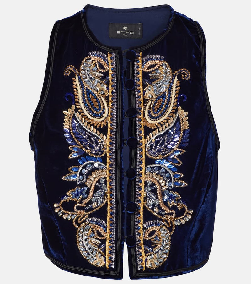 Etro Paisley velvet vest