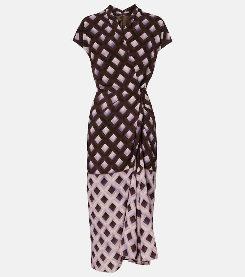 Dries Van Noten Gathered printed midi dress