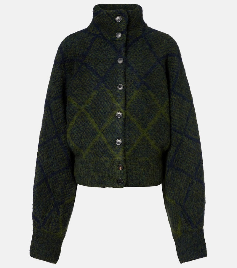 Dries Van Noten Argyle alpaca and wool-blend cardigan