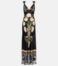 Camilla Ottoman Elegance floral silk maxi dress
