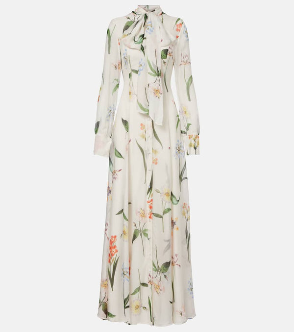 Leo Lin Lilith floral tie-neck maxi dress