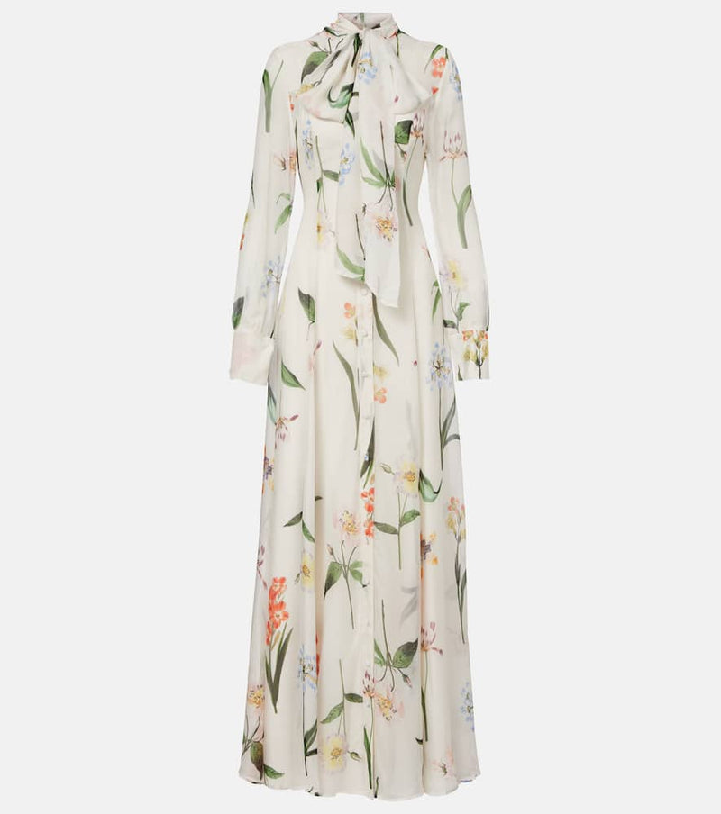 Leo Lin Lilith floral tie-neck maxi dress