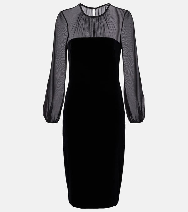 Max Mara Carl embellished silk velvet midi dress