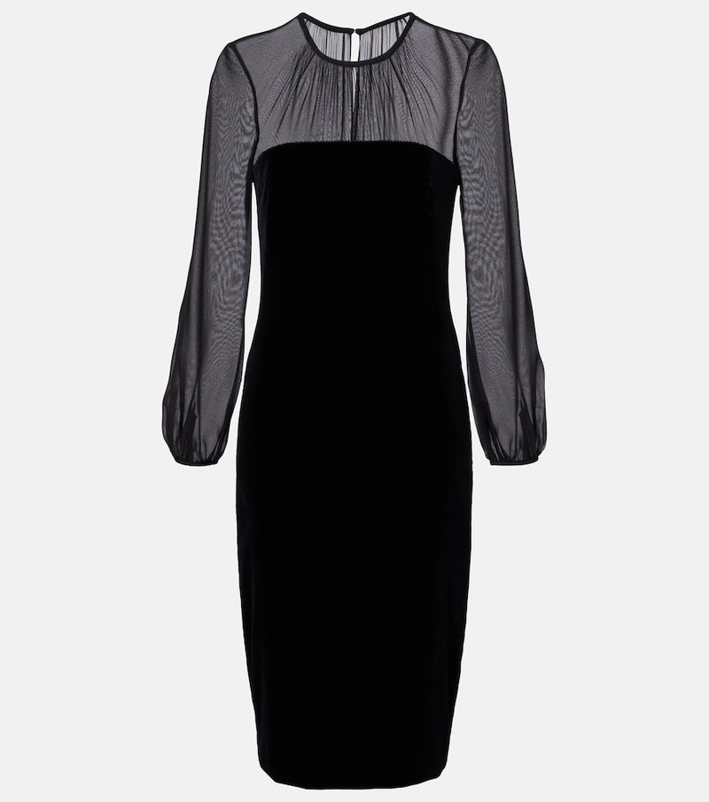 Max Mara Carl embellished silk velvet midi dress