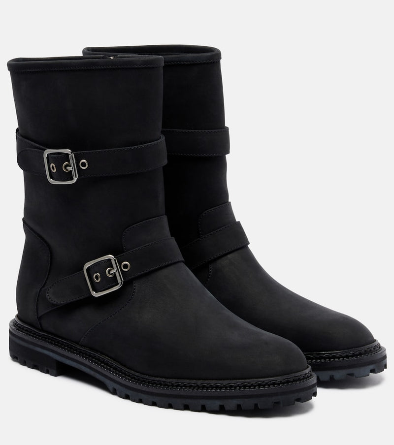 Manolo Blahnik Sulaltrosa leather biker boots